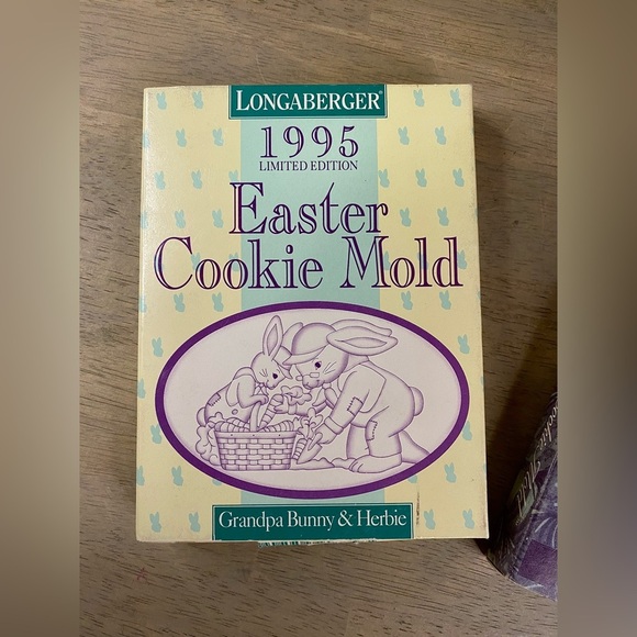 Longaberger Easter Cookie Mold Vintage In Box 1995 & 1996 Easter‎ Bunny & Basket - Picture 2 of 16